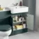 Monaco Midnight Green Combination Vanity Basin with Marble Top & Hudson Toilet with Wooden Seat 1200mm