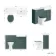 Monaco Midnight Green Combination Vanity Basin with Marble Top & Hudson Toilet with Wooden Seat 1200mm