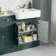 Monaco Midnight Green Combination Vanity Basin with Marble Top and Hudson Toilet with Wooden Seat 1500mm