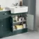 Monaco Midnight Green Combination Vanity Traditional Basin with Marble Top & Hudson Toilet with Wooden Seat 1500mm