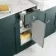 Monaco Midnight Green Combination Vanity Traditional Basin with Marble Top & Hudson Toilet with Wooden Seat 1500mm