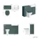 Monaco Midnight Green Combination Vanity Basin and Hudson Toilet with Wooden Seat 1200mm - Brushed Brass Accents
