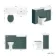 Monaco Midnight Green Combination Vanity Basin with Marble Top & Hudson Toilet with Wooden Seat 1200mm - Brushed Brass Accents