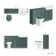 Monaco Midnight Green Combination Vanity Traditional Basin and Hudson Toilet with Wooden Seat 1500mm - Brushed Brass Accents
