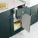 Monaco Midnight Green Combination Vanity Traditional Basin with Marble Top & Hudson Toilet with Wooden Seat 1500mm - Brushed Brass Accents