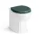 Monaco Midnight Green Combination Vanity Traditional Basin with Marble Top & Hudson Toilet with Wooden Seat 1500mm - Brushed Brass Accents