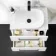 Elba Gloss White Wall Hung Drawer Vanity with Marble Top & Curved Counter Top Basin 600mm - Black Accents