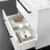 Elba Gloss White Wall Hung Drawer Vanity with Marble Top & Curved Counter Top Basin 600mm - Black Accents
