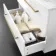 Elba Gloss White Wall Hung Drawer Vanity with Marble Top & Curved Counter Top Basin 800mm - Brushed Brass Accents