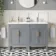 Bermuda Dove Grey Double Basin Vanity 1200mm - Brass Knurled Handles