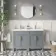 Bermuda Dove Grey Double Basin Vanity 1200mm - Brass Knurled Handles