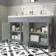 Bermuda Dove Grey Double Basin Vanity 1200mm - Brass Knurled Handles