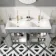 Bermuda Dove Grey Double Basin Vanity 1200mm - Brass Knurled Handles