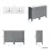 Bermuda Dove Grey Double Basin Vanity 1200mm - Brass Knurled Handles
