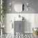 Bermuda Dove Grey Vanity with Marble Top & Curved Counter Top Basin 600mm - Brass Knurled Handles