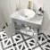 Bermuda Dove Grey Vanity with Marble Top & Oval Counter Top Basin 800mm - Brass Knurled Handles