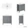 Bermuda Dove Grey Vanity with Marble Top & Oval Counter Top Basin 800mm - Brass Knurled Handles