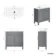 Bermuda Dove Grey Vanity with Marble Top & Curved Counter Top Basin 800mm - Brass Knurled Handles