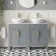 Bermuda Dove Grey Vanity with Marble Top & Oval Counter Top Basin 1200mm - Brass Knurled Handles