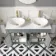 Bermuda Dove Grey Vanity with Marble Top & Oval Counter Top Basin 1200mm - Brass Knurled Handles