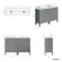Bermuda Dove Grey Vanity with Marble Top & Oval Counter Top Basin 1200mm - Brass Knurled Handles