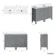 Bermuda Dove Grey Vanity with Marble Top & Curved Counter Top Basin 1200mm - Brass Knurled Handles