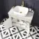Bermuda Chalk White Vanity with Marble Top & Curved Counter Top Basin 800mm - Brass Knurled Handles
