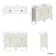 Bermuda Chalk White Vanity with Marble Top & Oval Counter Top Basin 1200mm - Brass Knurled Handles