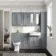 Monaco Dove Grey Side Cabinet Unit 300mm - Brass Knurled Handles