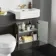Monaco Graphite Grey Combination Vanity Traditional Basin and Seattle Toilet 1200mm - Brass Knurled Handles