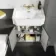 Monaco Graphite Grey Combination Vanity Traditional Basin and Seattle Toilet 1200mm - Brass Knurled Handles