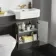 Monaco Graphite Grey Combination Vanity Traditional Basin with Marble Top & Atlanta Toilet 1200mm - Brass Knurled Handles