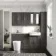 Monaco Graphite Grey Combination Vanity Traditional Basin with Marble Top and Boston Toilet 1500mm - Brass Knurled Handles