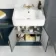 Monaco Inky Blue Combination Vanity Basin and Boston Toilet 1500mm - Brass Knurled Handles