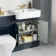 Monaco Inky Blue Combination Vanity Basin with Marble Top & Atlanta Toilet 1200mm - Brass Knurled Handles