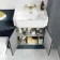 Monaco Inky Blue Combination Vanity Traditional Basin and Seattle Toilet 1200mm - Brass Knurled Handles