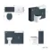 Monaco Inky Blue Combination Vanity Traditional Basin and Hudson Toilet with Wooden Seat 1200mm - Brass Knurled Handles
