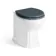 Monaco Inky Blue Combination Vanity Traditional Basin and Hudson Toilet with Wooden Seat 1500mm - Brass Knurled Handles