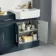 Monaco Inky Blue Combination Vanity Traditional Basin and Boston Toilet 1500mm - Brass Knurled Handles