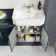 Monaco Inky Blue Combination Vanity Traditional Basin and Boston Toilet 1500mm - Brass Knurled Handles