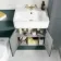 Monaco Midnight Green Combination Vanity Basin and Boston Toilet 1200mm - Brass Knurled Handles