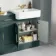 Monaco Midnight Green Combination Vanity Basin and Boston Toilet 1500mm - Brass Knurled Handles