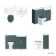 Monaco Midnight Green Combination Vanity Basin with Marble Top & Hudson Toilet with Wooden Seat 1200mm - Brass Knurled Handles