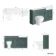 Monaco Midnight Green Combination Vanity Basin with Marble Top and Seattle Toilet 1500mm - Brass Knurled Handles