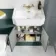 Monaco Midnight Green Combination Vanity Traditional Basin and Seattle Toilet 1200mm - Brass Knurled Handles