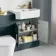 Monaco Midnight Green Combination Vanity Traditional Basin and Boston Toilet 1200mm - Brass Knurled Handles