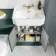 Monaco Midnight Green Combination Vanity Traditional Basin and Boston Toilet 1200mm - Brass Knurled Handles
