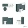 Monaco Midnight Green Combination Vanity Traditional Basin and Hudson Toilet with Wooden Seat 1200mm - Brass Knurled Handles