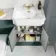 Monaco Midnight Green Combination Vanity Traditional Basin with Marble Top & Atlanta Toilet 1200mm - Brass Knurled Handles