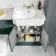 Monaco Midnight Green Combination Vanity Traditional Basin with Marble Top & Boston Toilet 1200mm - Brass Knurled Handles